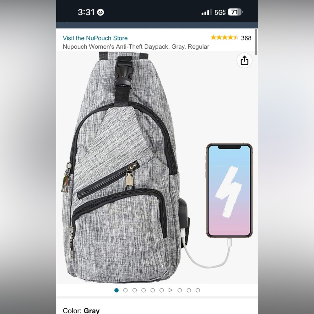 Gray small backpack